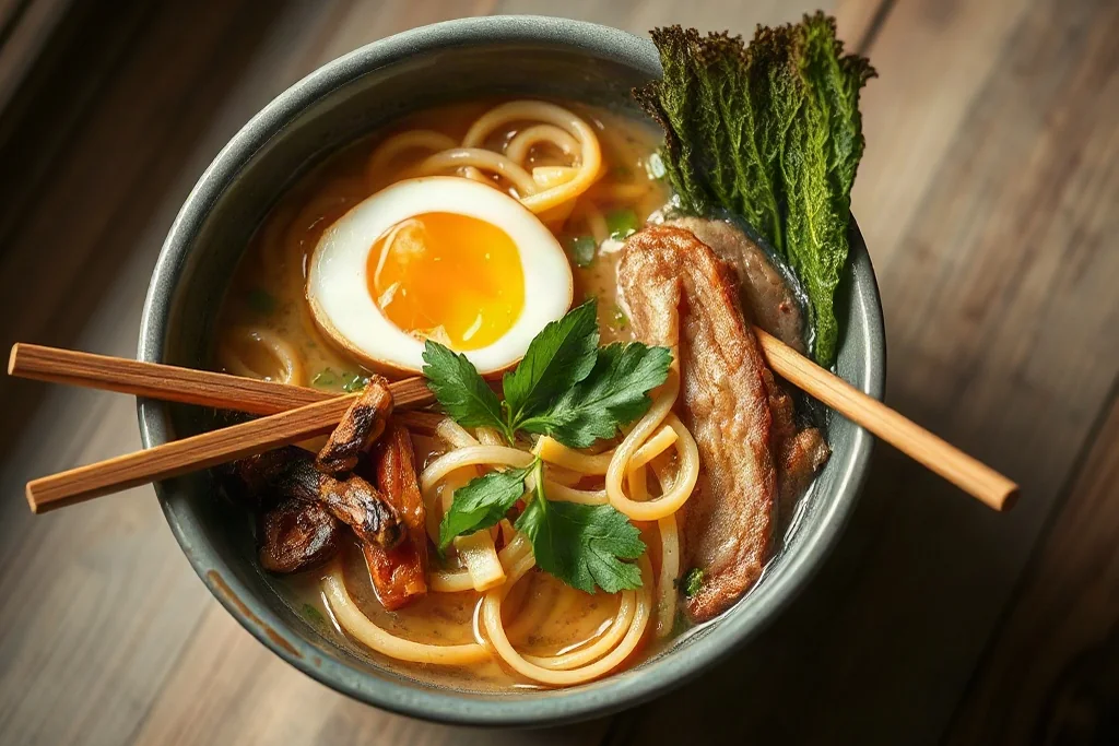 Ramen casero: caldo, fideos y toppings