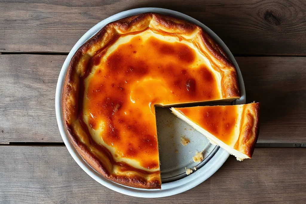 Tarta de queso horneada, cremosa por dentro