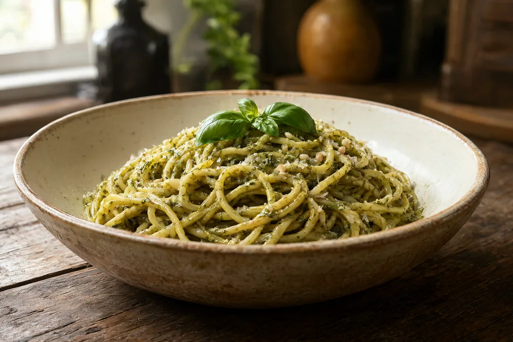 Espaguetis al pesto