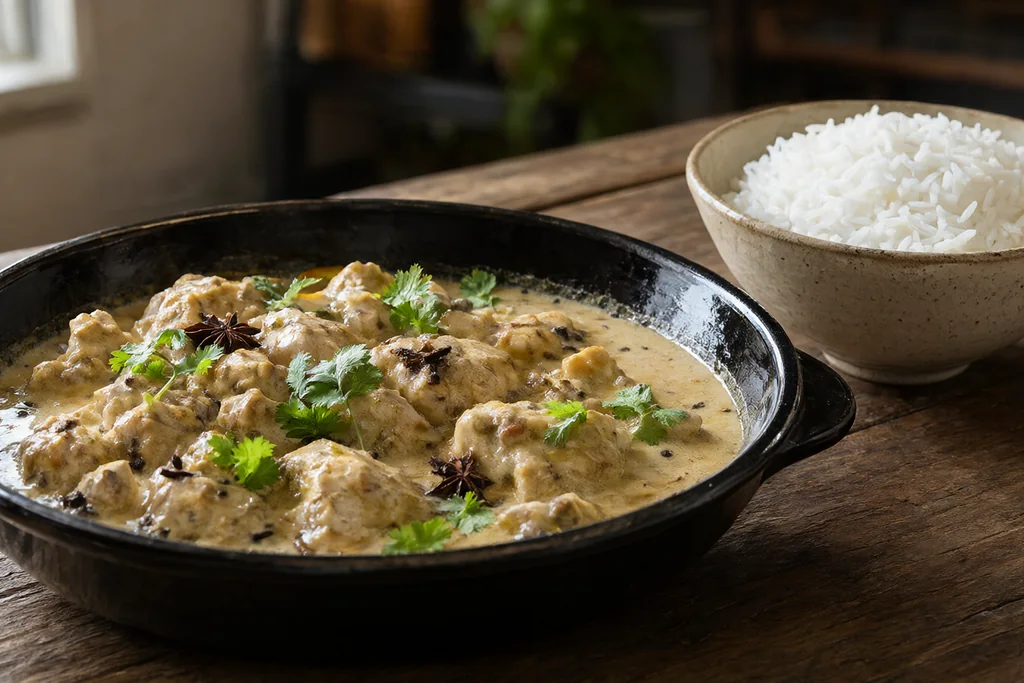 Pollo al curry con leche de coco