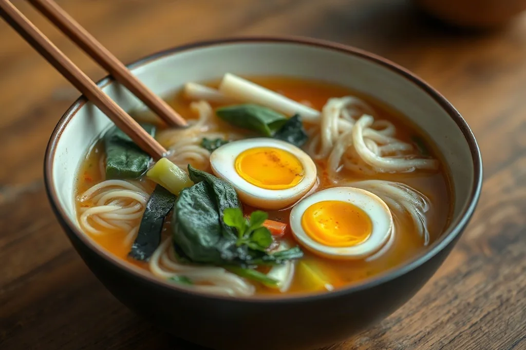 Ramen casero: caldo, fideos y toppings